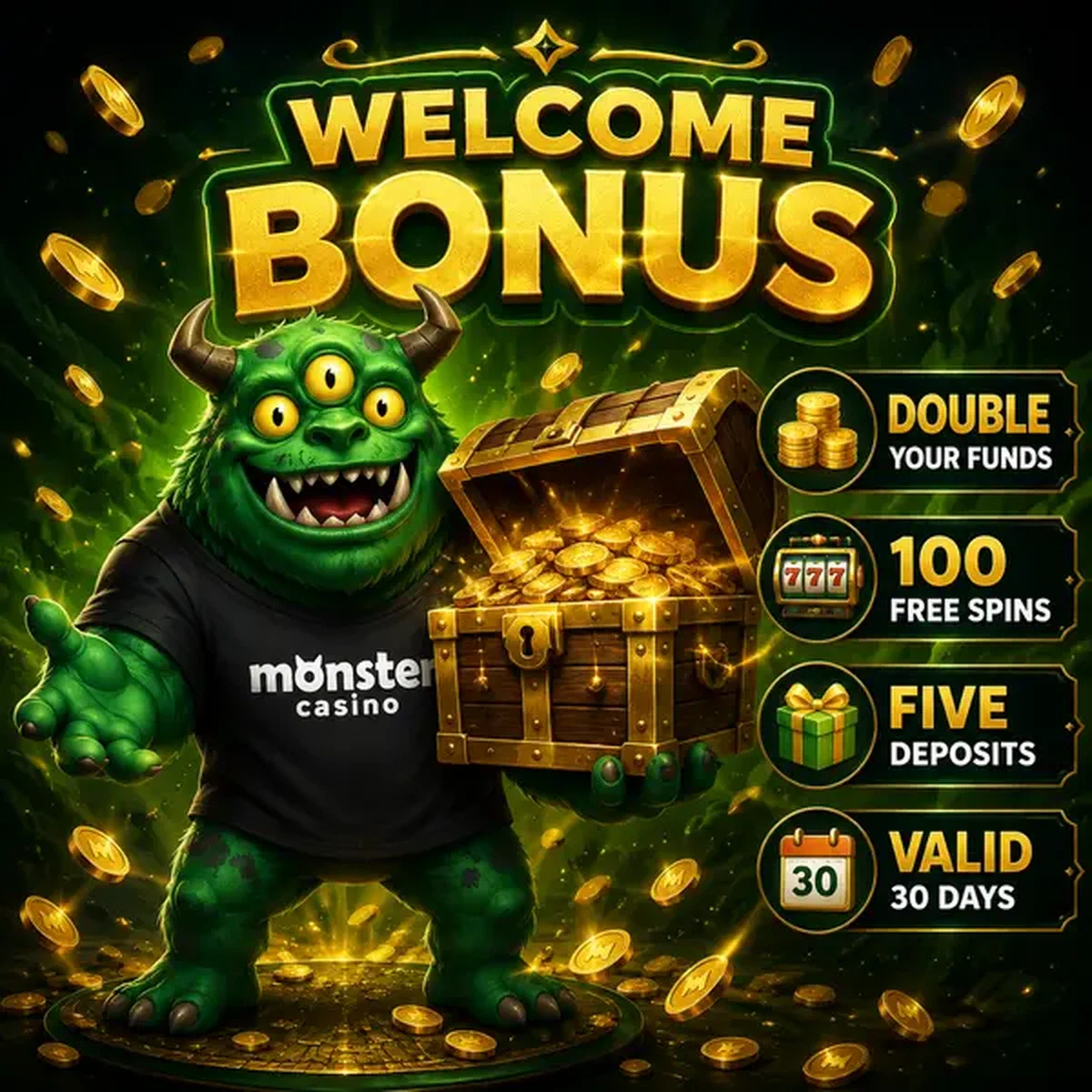 MonsterMo opens treasure chest as new player signs up for Monster Registration Bonus rewards